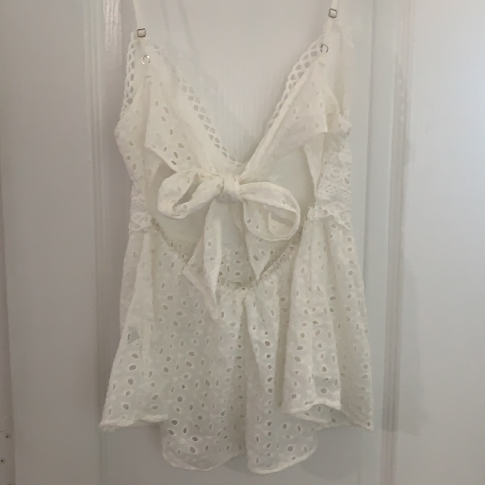 White flowy vacation tank top